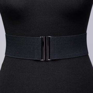 Curea lata neagra din material elastic - 6 cm