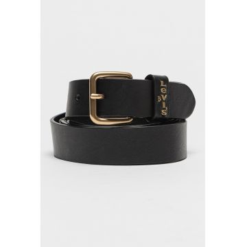 Curea de piele cu logo metalic Calypso