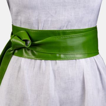 Curea lata petrecuta verde din piele ecologica