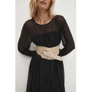 Answear Lab curea de piele femei, culoarea bej