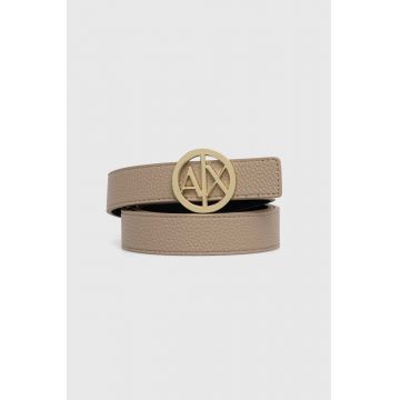 Armani Exchange curea cu doua fete femei, culoarea gri, 941118 0A877