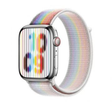 Curea Smartwatch Apple MN6L3ZM/A pentru Watch 45mm, Pride Edition, Sport Loop (Multicolor)