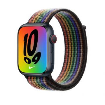 Curea Smartwatch Apple MN6N3ZM/A pentru Watch 45mm, Pride Edition, Sport Loop (Multicolor) Curea Smartwatch Apple MN6N3ZM/A pentru Watch 45mm, Pride Edition, Sport Loop (Multicolor)