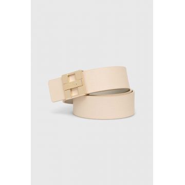 HUGO curea de piele cu doua fete femei, culoarea bej, 50522681