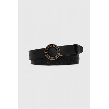 Pepe Jeans curea de piele MARLOWE BELT femei, culoarea negru, PL020850
