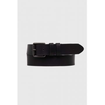 Pepe Jeans curea de piele TATE BELT barbati, culoarea negru, PM021028