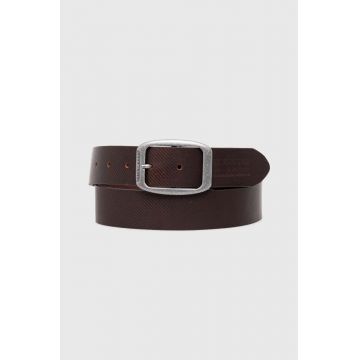 Pepe Jeans curea de piele WADE BELT barbati, culoarea maro, PM021025
