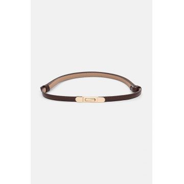 Answear Lab curea de piele femei, culoarea maro
