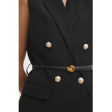 Answear Lab curea de piele femei, culoarea negru
