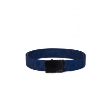 Curea barbati din material textil  030 - Reglabila - Catarama metalica - Albastru marin