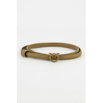 Curea din piele cu logo metalic Love Berry
