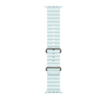 Curea Smartwatch Apple MXTF3ZM/A pentru Watch 49mm, Ocean Band, Natural Titanium Finish (Albastru deschis)