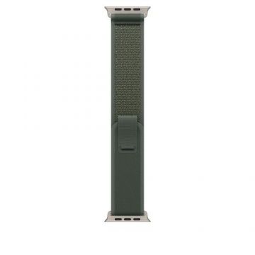 Curea Smartwatch Apple MXTP3ZM/A pentru Watch 49mm, Trail Loop, M/L, Natural Titanium Finish (Verde)
