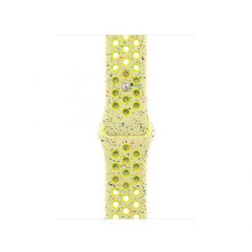 Curea Smartwatch Apple MXU63ZM/A pentru Watch 42mm, Nike Sport Band, M/L (Galben/Bej)