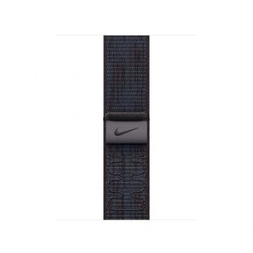 Curea Smartwatch Apple MYJA3ZM/A pentru Watch 42mm, Nike Sport Loop (Negru/Albastru)