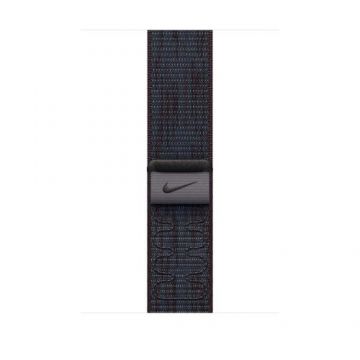 Curea Smartwatch Apple MYJD3ZM/A pentru Watch 46mm, Nike Sport Loop (Negru/Albastru)