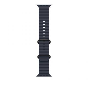 Curea Smartwatch Apple MYPA3ZM/A pentru Watch 49mm, Ocean Band, Black Titanium Finish (Albastru)