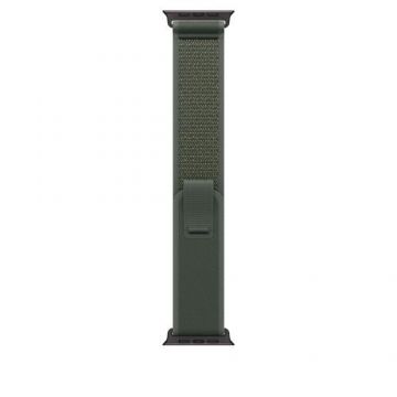 Curea Smartwatch Apple MYQ43ZM/A pentru Watch 49mmm, Trail Loop, M/L, Black Titanium Finish (Verde)