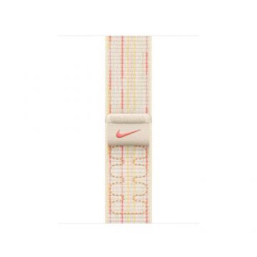 Cuea Smartwatch Apple MC1Q4ZM/A pentru Watch 40mm, Nike Sport Loop (Alb/Roz)