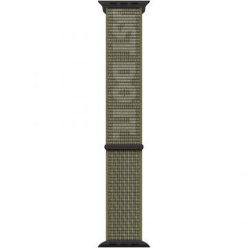 Curea pentru Apple Watch 45mm, NIKE Sport Loop, Sequoia/Pure Platinum