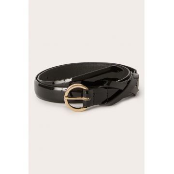 Curea skinny de piele ecologica cu aspect lacuit