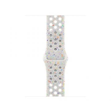 Curea Smartwatch Apple MC1W4ZM/A pentru Watch 40mm, Nike Sport Band, M/L (Alb)