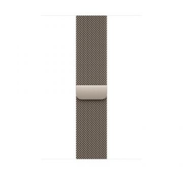 Curea Smartwatch Apple MXMQ3ZM/A pentru Watch 46mm, Natural Milanese Loop, M/L (Argintiu)