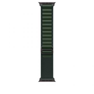 Curea Smartwatch Apple MYPR3ZM/A pentru Watch 49mm, Alpine Loop, Medium Black Titanium Finish (Verde inchis)