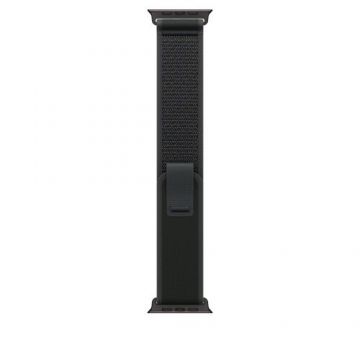 Curea Smartwatch Apple MYQ53ZM/A pentru Watch 49mm, Trail Loop, S/M, Black Titanium Finish (Negru)