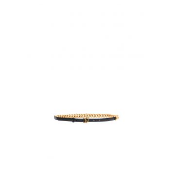 Blugi skinny de piele ecologica cu insertie lant