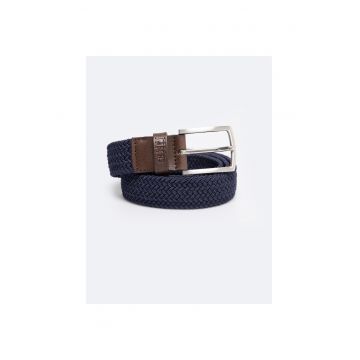 Curea barbati -  model ABRI BELT 403 L - elastica - granat - cu detalii din piele
