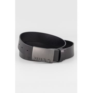 Curea de piele cu placuta metalica Gerald