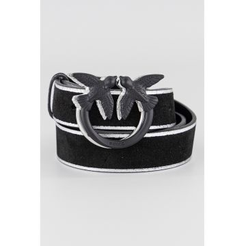 Curea de piele intoarsa cu decoratiuni metalice