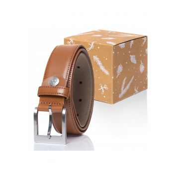 Curea Din Piele -  Rr0001R01 - 100% Piele Naturala - Latime: 35 mm - Culoare: Maro - 100 cm - Maro