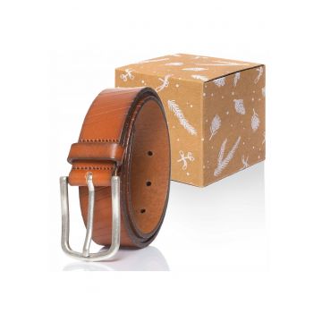 Curea Din Piele -  Rr0227L13 - 100% Piele Naturala - Culoare: Maro - Lungime: 85 cm - Latime: 3 - 5 cm - 85 x 3 - 5 cm - Maro -
