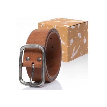 Curea Din Piele -  Sopo-Van981 - Piele - Culoare: Maro - Lungime: 85 cm - Latime: 4 cm - 85 x 4 cm - Maro -