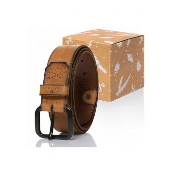 Curea Din Piele -  Tg1027H53 - 100% Piele Naturala - Culoare: Maro - Lungime: 85 cm - Latime: 4 cm - 85 x 4 cm - Maro -