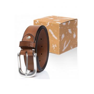 Curea Din Piele -  Tm0174H51 - 100% Piele Naturala - Marime: 80 - Latime: 4 cm - Culoare: Maro