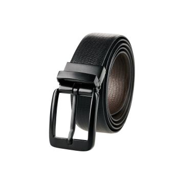 Curea pentru barbati cu doua fete C-181, piele naturala, Negru/Maro