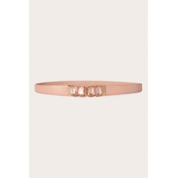 Curea skinny de piele ecologica cu cristale sintetice