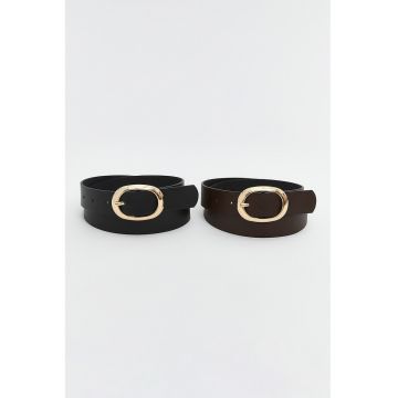 Set de curele cu catarama ovala - 2 piese