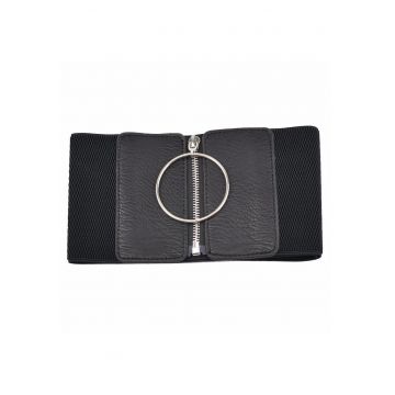 Centura de talie - neagra - elastica - cu fermoar - Lida C1 -