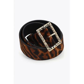 Curea cu animal print si catarama dreptunghiulara metalica