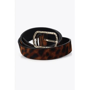 Curea cu animal print si catarama metalica