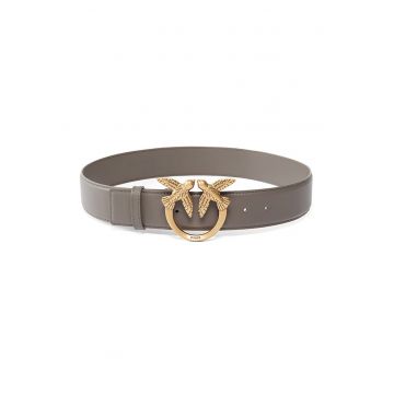 Curea de piele cu catarama metalica Love Birds
