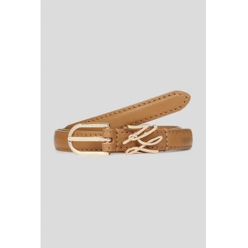 Curea de piele cu logo metalic