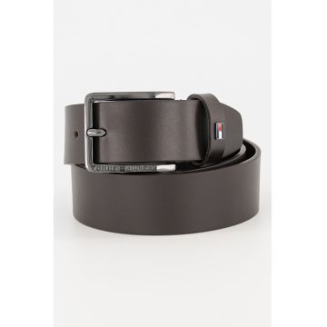 Curea de piele cu logo Oliver - Maro inchis