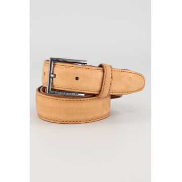 Curea din piele cu catarama metalica - Maro scortisoara