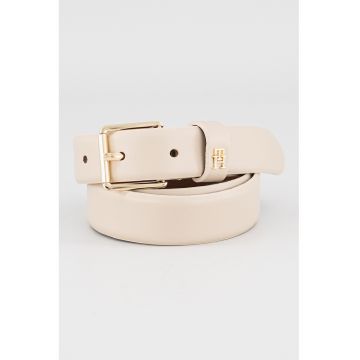 Curea din piele cu catarama patrata si monograma - Grej