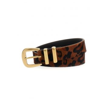 Curea din piele cu par scurt si animal print